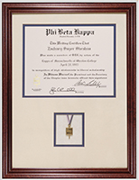 Phi Beta Kappa Framed Membership Display