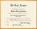 Phi Beta Kappa Membership Certificate